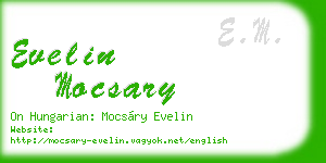 evelin mocsary business card