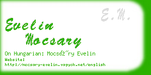 evelin mocsary business card